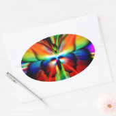 Psychedelische vlinder fractaal ovale sticker (Envelop)