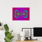 Psychedelische Vlinder Poster (Thuiskantoor)