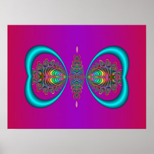 Psychedelische Vlinder Poster
