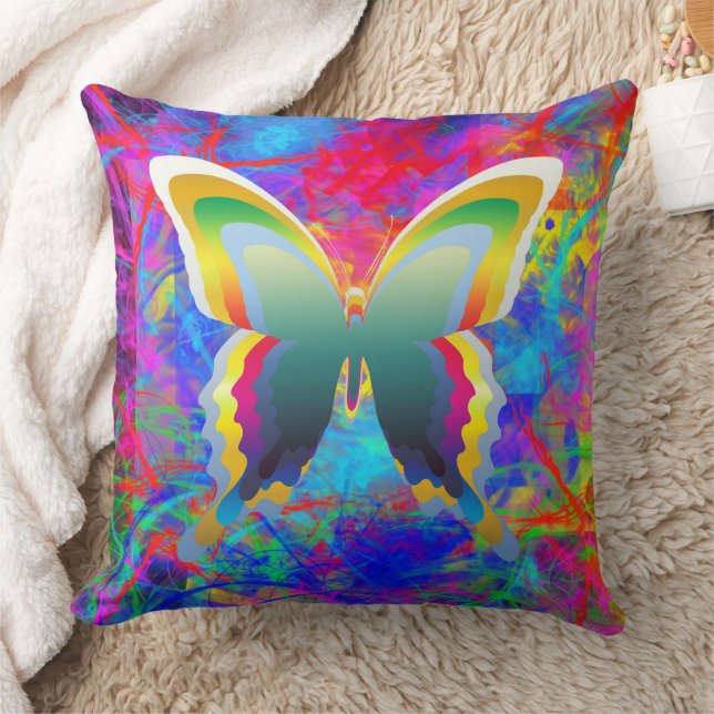 Psychedelische Vlinders Kussen (Deken)