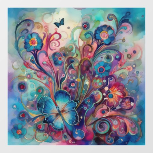 Psychedelische Vlinders Venster Cling Raamsticker (Vel)