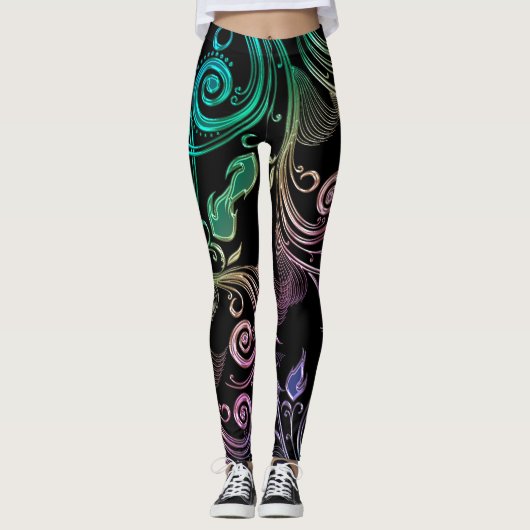 Psychedelische vloeibare Leggings (Voorkant)