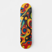 Psychedelische warme kleuren skateboard (Voorkant)