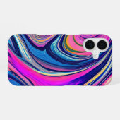 Psychedelische Wave Flow iPhone Case 16 Hoesje (Achterkant horizontaal)