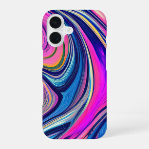 Psychedelische Wave Flow iPhone Case 16 Hoesje