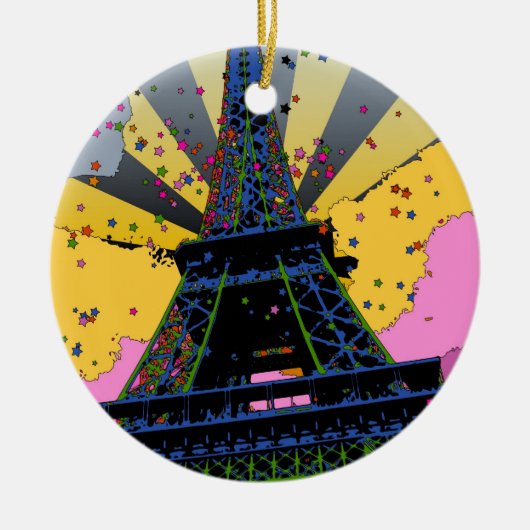 Psychedelische Wereld: De Toren van Eiffel, Parijs Keramisch Ornament (Voorkant)