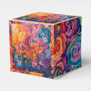 Psychedelische wervelingen olieverfschilderij bedankdoosjes