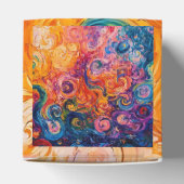 Psychedelische wervelingen olieverfschilderij bedankdoosjes (Bovenkant)