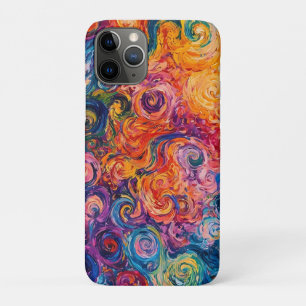 Psychedelische wervelingen olieverfschilderij iPhone 11 pro hoesje