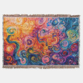 Psychedelische wervelingen olieverfschilderij deken (Voorkant)