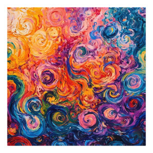 Psychedelische wervelingen olieverfschilderij foto afdruk