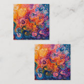 Psychedelische wervelingen olieverfschilderij informatiekaartje (Voorkant / Achterkant)