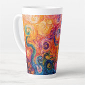 Psychedelische wervelingen olieverfschilderij latte mok (Linkerhoek)