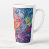Psychedelische wervelingen olieverfschilderij latte mok (Rechts)