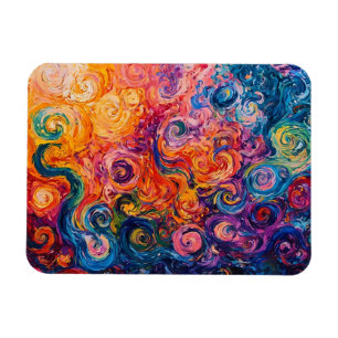 Psychedelische wervelingen olieverfschilderij magneet