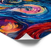 Psychedelische wervelingen olieverfschilderij perfect poster (Hoek)