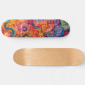 Psychedelische wervelingen olieverfschilderij skateboard (Horizontaal)