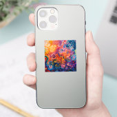 Psychedelische wervelingen olieverfschilderij sticker (Telefoon)