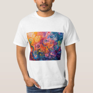 Psychedelische wervelingen olieverfschilderij t-shirt