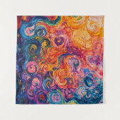 Psychedelische wervelingen olieverfschilderij wandkleed (Voorkant (horizontaal))