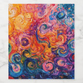 Psychedelische wervelingen olieverfschilderij wijn etiket (Enkel label)