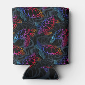 Psychedelische Zee Schildpad: Boho Ocean Blikjeskoeler (Achterkant)