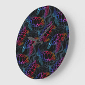 Psychedelische Zee Schildpad: Boho Ocean Grote Klok (Hoek)