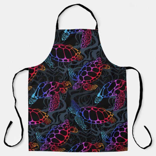 Psychedelische Zee Schildpad: Boho Ocean Schort (Voorkant)