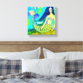 Psychedelische Zeemeermin Abstracte Digitale Canva Canvas Afdruk (Insitu (Slaapkamer))