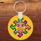 Psychedelische Zon in Splendor Sleutelhanger (Voorkant)