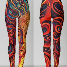 Psychedelische Zonnegodin Retro Art Leggings