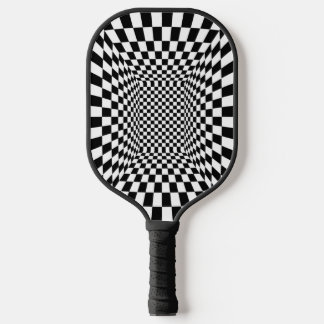 Psychedelische Zwart en Wit Pickleball Paddle