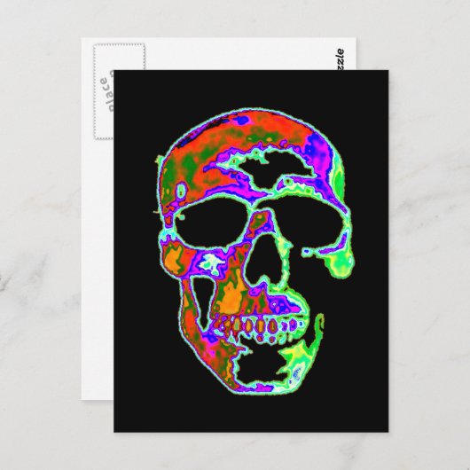 Psychedellic Skull Briefkaart (Voorkant / Achterkant)
