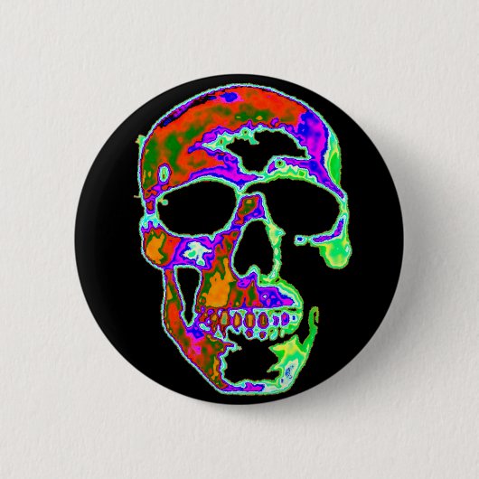 Psychedellic Skull Ronde Button 5,7 Cm (Voorkant)