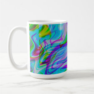 Psychedische vloeibare kleurrijke abstracte patroo koffiemok