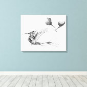 Psychedlic Bird Tattoo 6 Canvas Afdruk (Insitu (Houten vloer))
