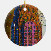 Psychedlic NYC: Chrysler Building Top Closeup #1 Keramisch Ornament (Achterkant)