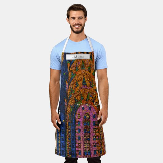 Psychedlic NYC: Chrysler Building Top Closeup #1 Schort (Gedragen)