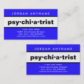 Psychiater Bold Blauw en Wit Visitekaartje (Voorkant / Achterkant)
