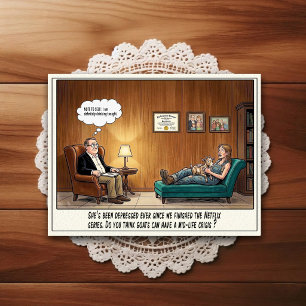 Psychiater Kantoor Humor Cartoon Ansichtkaart Briefkaart