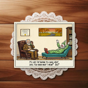 Psychiater Kantoor Humor Cartoon Briefkaart