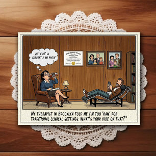 Psychiater Kantoor Humor Cartoonsansichtkaart Briefkaart
