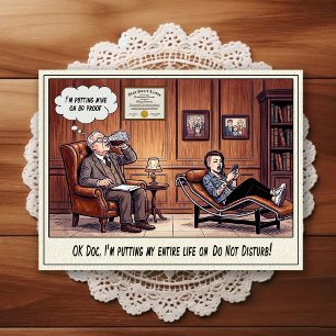 Psychiater Kantoor Humor Cartoonsansichtkaart Briefkaart