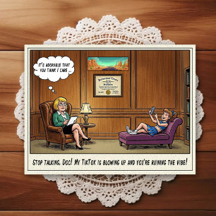 Psychiater Kantoor Humor Cartoonsansichtkaart Briefkaart
