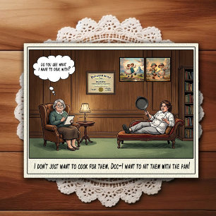 Psychiater Kantoor Humor Cartoonsansichtkaart Briefkaart