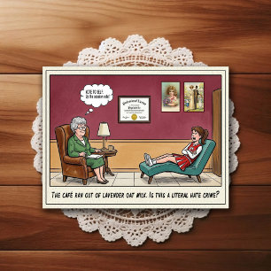 Psychiater Kantoor Humor Strip Briefkaart