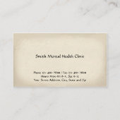 Psychiatre Carte de visite de la santé mentale (Dos)