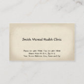 Psychiatre Carte de visite de la santé mentale (Dos)