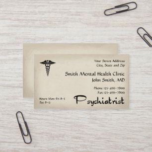 Psychiatre Carte de visite de la santé mentale