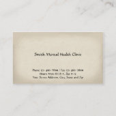 Psychiatre Carte de visite de la santé mentale (Dos)